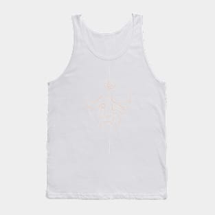 Minimalistic Continuous Line Bull Portrait (nude colors) Tank Top